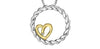Sterling Silver, Yellow Gold Diamond Circle & Heart Pendant Necklace.