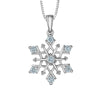 Sterling Silver Lab-Grown Diamond Snowflake Pendant Necklace.