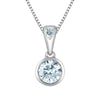 Sterling Silver Lab-Grown Diamond Drop Pendant Necklace.