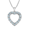 Sterling Silver Lab-Grown Diamond Heart Pendant Necklace.