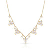 Yellow Gold Vermeil Lab Grown Diamond Stationary Cluster Pendant Necklace.