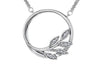 Sterling Silver Diamond Circle Pendant Necklace.