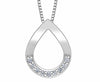 Sterling Silver Diamond Pendant Necklace.