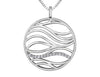 Sterling Silver Diamond Circle Pendant Necklace.