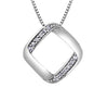 Sterling Silver Diamond Drop Pendant Necklace.