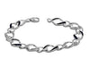 Sterling Silver Treated Blue & White DiamondsTennis Bracelet.