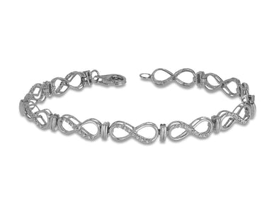 Sterling Silver Diamond Tennis Bracelet.
