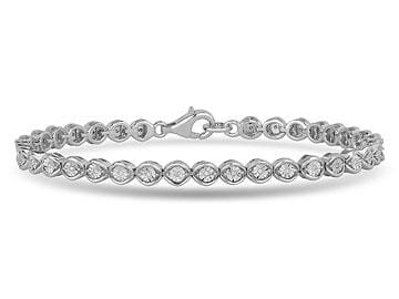 Sterling Silver Diamond Tennis Bracelet.