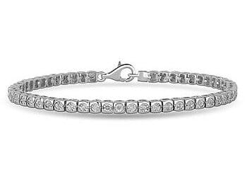 Sterling Silver Diamond Tennis Bracelet.