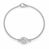Sterling Silver Lab Grown Diamond Cable Link Tennis Bracelet.