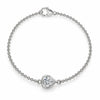 Sterling Silver Lab Grown Diamond Cable Link Tennis Bracelet.