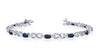 Sterling Silver Lab Created Blue Sapphire, Lab-Grown Diamond Tennis Bracelet.