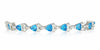 Sterling Silver Lab Created Blue Topaz Tennis Bracelet.