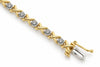 Yellow Gold Vermeil Sterling Silver Lab Grown Diamond Tennis Bracelet.