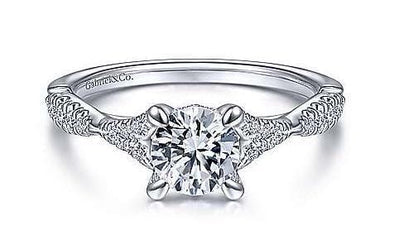 White Gold Engagement Ring. Featuring A Signature Created Lab Grown Center Diamond And Earth Mined Accent Diamonds.