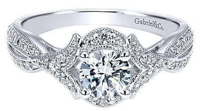 White Gold Engagement Ring. Featuring A Signature Created Lab Grown Center Diamond And Earth Mined Accent Diamonds.