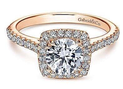 Rose Gold Engagement Ring. Featuring A Signature Created Lab Grown Center Diamond And Earth Mined Accent Diamonds.