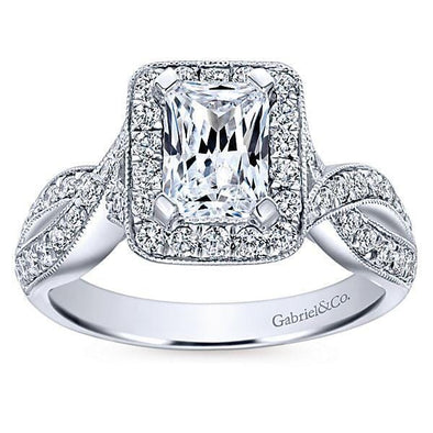 White Gold Engagement Ring. Featuring A Signature Created Lab Grown Center Diamond And Earth Mined Accent Diamonds.