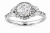 White Gold Engagement Ring. Featuring A Signature Created Lab Grown Center Diamond And Earth Mined Accent Diamonds.