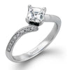 White Gold Engagement Ring. Featuring A Signature Created Lab Grown Center Diamond And Earth Mined Accent Diamonds.