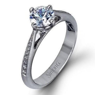 White Gold Engagement Ring. Featuring A Signature Created Lab Grown Center Diamond And Earth Mined Accent Diamonds