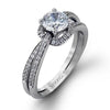 White Gold Engagement Ring. Featuring A Signature Created Lab Grown Center Diamond And Earth Mined Accent Diamonds.