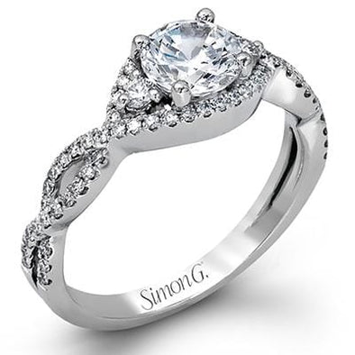 White Gold Engagement Ring. Featuring A Signature Created Lab Grown Center Diamond And Earth Mined Accent Diamonds.