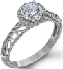 White Gold Engagement Ring. Featuring A Signature Created Lab Grown Center Diamond And Earth Mined Accent Diamonds.