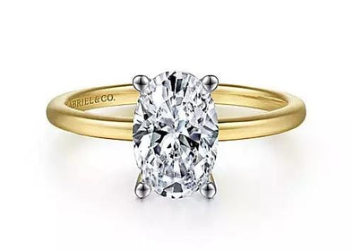 Yellow Gold Solitaire Engagement Ring. Featuring A Signature Created Lab Grown Center Diamond.