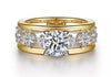 Yellow Gold Engagement Ring. Featuring A Signature Created Lab Grown Center Diamond And Earth Mined Accent Diamonds.