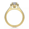 Yellow Gold Lab-Grown Center Diamond With Earth Mined Accent Diamonds Engagement Ring.