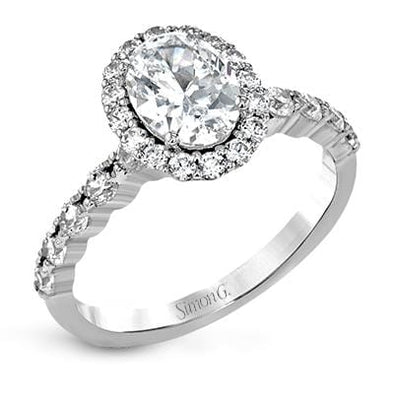 White Gold Engagement Ring. Featuring A Signature Created Lab Grown Center Diamond And Earth Mined Accent Diamonds.