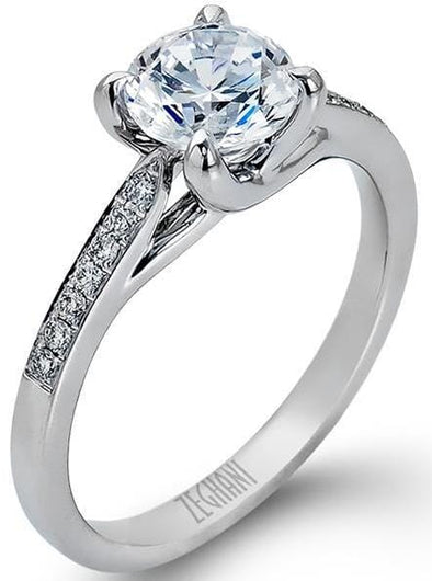 White Gold Engagement Ring. Featuring A Signature Created Lab Grown Center Diamond And Earth Mined Accent Diamon