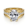 Yellow Gold Engagement Ring. Featuring A Signature Created Lab Grown Center Diamond And Earth Mined Accent Diamonds.