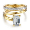 Yellow Gold Engagement Ring. Featuring A Signature Created Lab Grown Center Diamond And Earth Mined Accent Diamonds.
