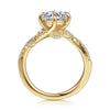 Yellow Gold Engagement Ring. Featuring A Signature Created Lab Grown Center Diamond And Earth Mined Accent Diamonds.