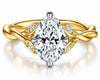 Yellow Gold, White Gold Engagement Ring. Featuring A Signature Created Lab Grown Center Diamond And Earth Mined Accent Diamonds