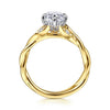 Yellow Gold, White Gold Engagement Ring. Featuring A Signature Created Lab Grown Center Diamond And Earth Mined Accent Diamonds