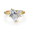 Yellow Gold Engagement Ring. Featuring A Signature Created Lab Grown Center Diamond And Earth Mined Accent Diamonds.