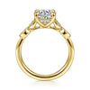 Yellow Gold Engagement Ring. Featuring A Signature Created Lab Grown Center Diamond And Earth Mined Accent Diamonds.