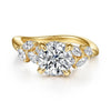 Yellow Gold Engagement Ring. Featuring A Signature Created Lab Grown Center Diamond And Earth Mined Accent Diamonds.