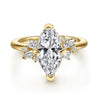Yellow Gold Engagement Ring. Featuring A Signature Created Lab Grown Center Diamond And Earth Mined Accent Diamonds.
