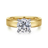 Yellow Gold Solitaire Engagement Ring. Featuring A Signature Created Lab Grown Center Diamond.