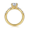 Yellow Gold Engagement Ring. Featuring A Signature Created Lab Grown Center Diamond And Earth Mined Accent Diamonds.