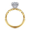 Yellow Gold Engagement Ring. Featuring A Signature Created Lab Grown Center Diamond And Earth Mined Accent Diamonds.